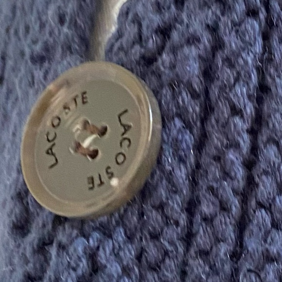 Lacoste Navy Cotton Wool Oversized Preppy Nautical Coastal Sweater-Sz-M - Picture 16 of 16